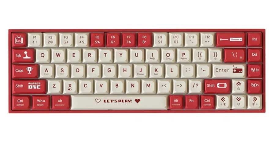 Клавіатура AJAZZ AK680 White-Red Ігрова Дротова Механічна, RGB, Red Switch