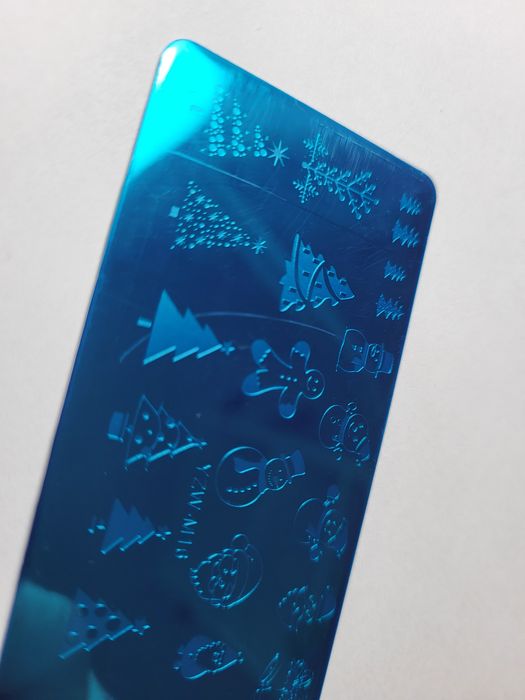 Blaszka płytka do stempli paznokci świąteczna choinki bałwanki Mikołaj