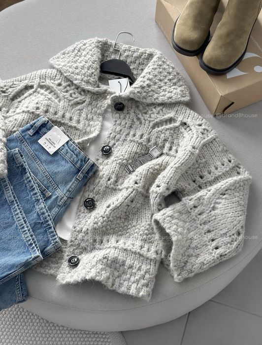 Кардиган із фактурної пряжі Zara