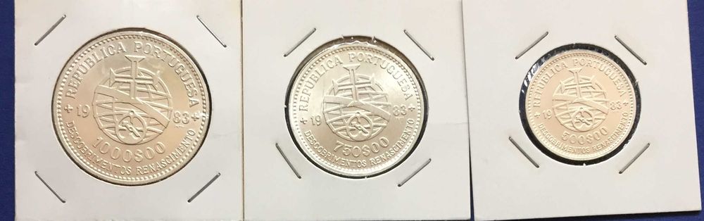 série descobrimentos 1983 XVII Exposição-3 MOEDAS-prata