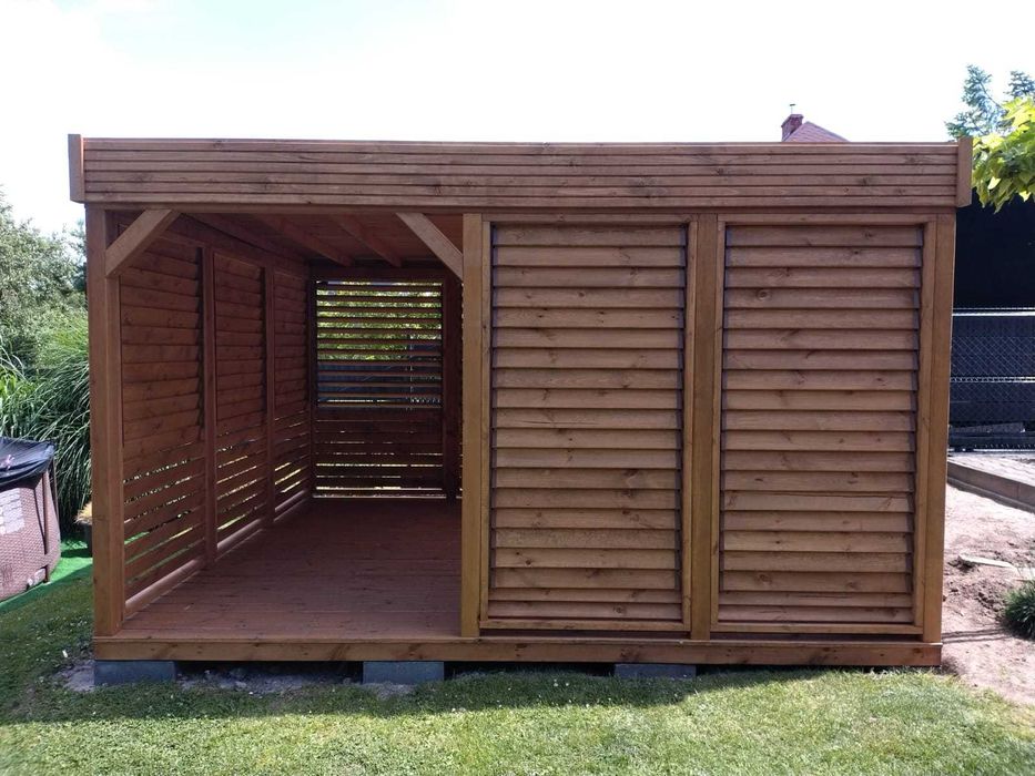 Nowoczesna Altana "Wrona" 3x4m*Ruchome żaluzje/ruchome drzwi do altany