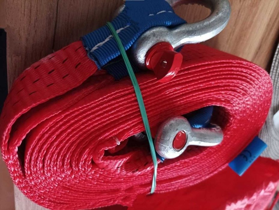 Pas + Uszy Linka 5 Metrów 7,5 TON Czerwony Super Jakość