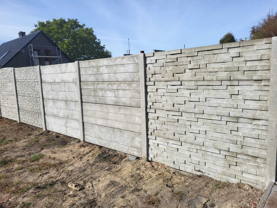 Ogrodzenie betonowe H200 - różne wzory - jedno i dwustronne