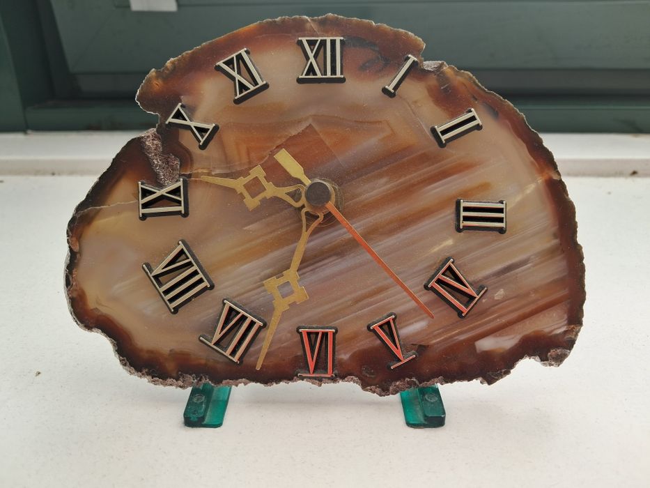 Vertage Zegar ścienny z kamienia naturalnego agatu