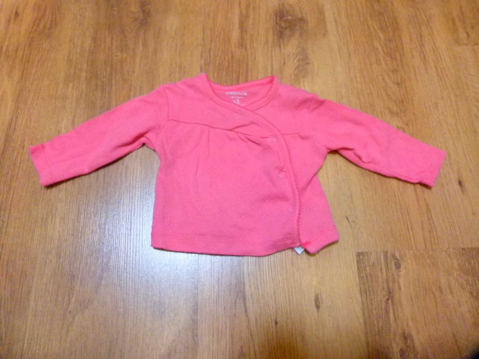 rozm 68 Cool Club bluzeczka kaftanik różowy ażurowy