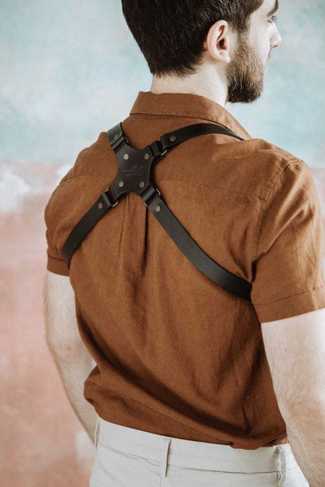 Чоловічі шкіряні підтяжки. Стильні чоловічі підтяжки. Підтяжки.