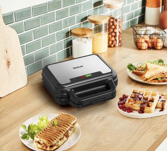 TEFAL 3w1 Opiekacz Gofrownica Toster Panini do Kanapek Zestaw Prezent