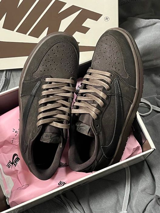 Кросівки Air Jordan 1 Low Travis Scott Velvet Brown Джордан Тревіс Скот коричневі кеди