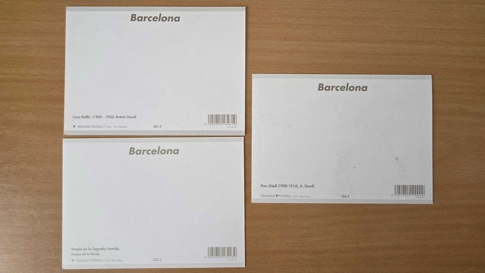 3 postais de Barcelona