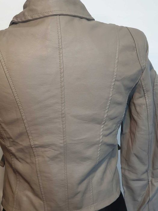 466 Nowa Ramoneska z syntetycznej skóry r.S flamant rose