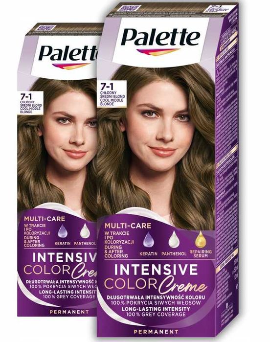 2x Palette 7-1 Popielaty Blond farba do włosów