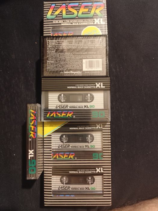 Nowe zafoliowane kasety magnetofonowe Laser XL 90 - 14 sztuk