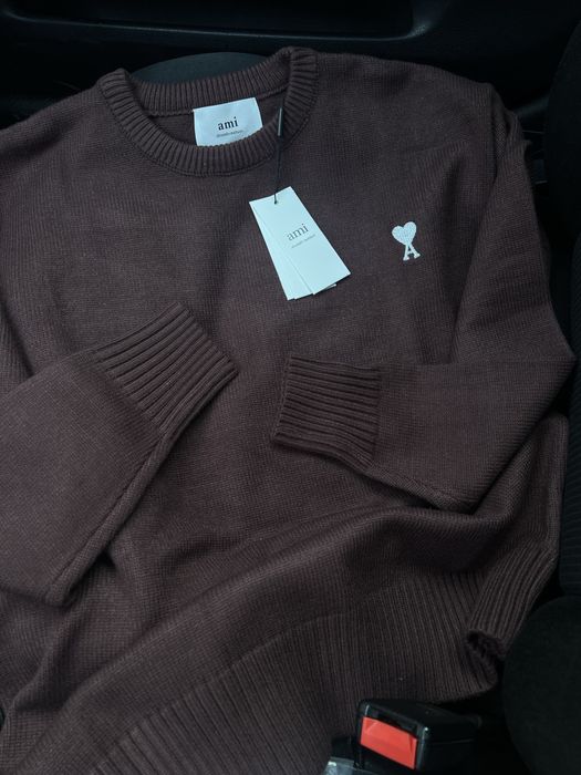 Свитер в стиле Ами амі Paris темный шоколад