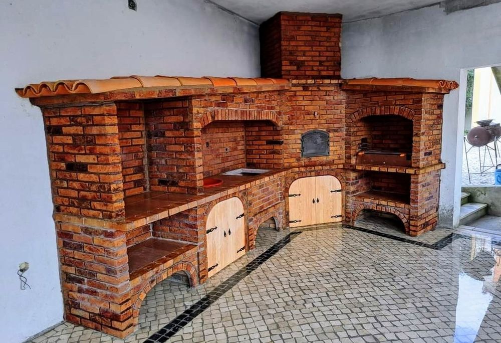 Churrasqueiras rusticas e linha moderna
