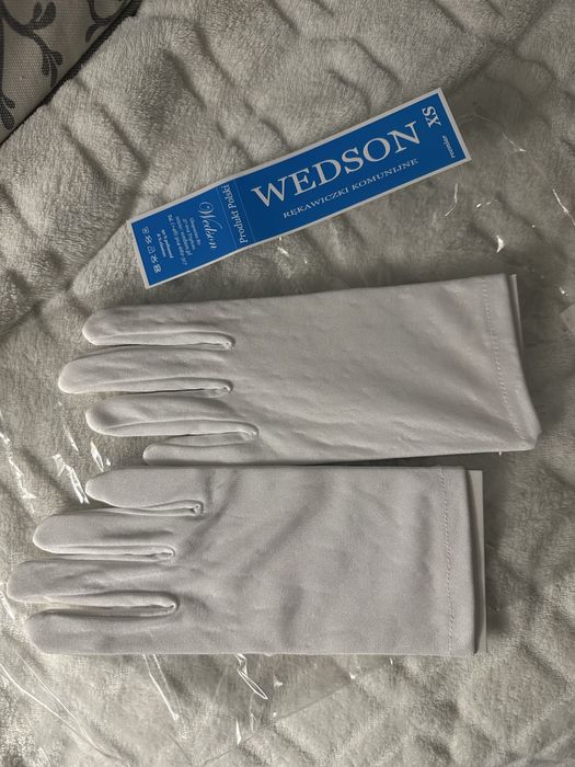 Rękawiczki komunijne dla chłopca dziewczynki xs