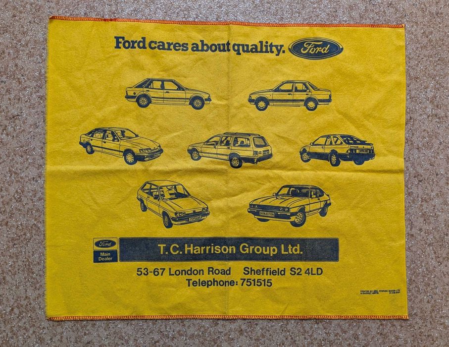 Винтажное дилерское полотенце/салфетка Ford, 80- годы