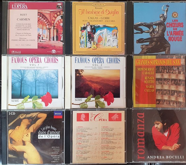Cds operas, 3 tenores Pavarotti, Carreras, Domingo, Callas, Bocelli.