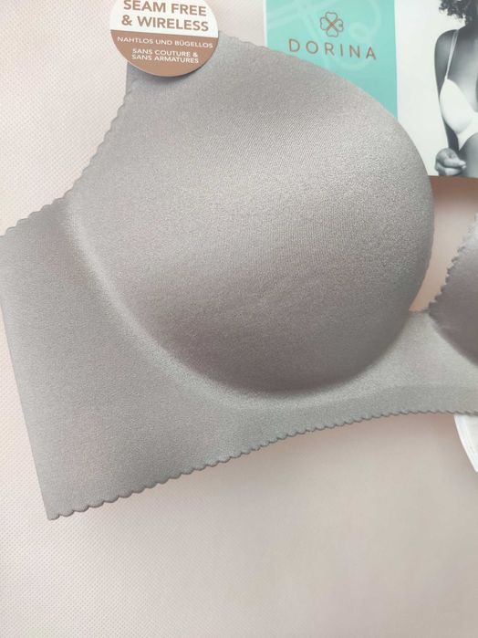Biustonosz Dorina Arielle push-up laserowo cięty 85C szary, srebrny.