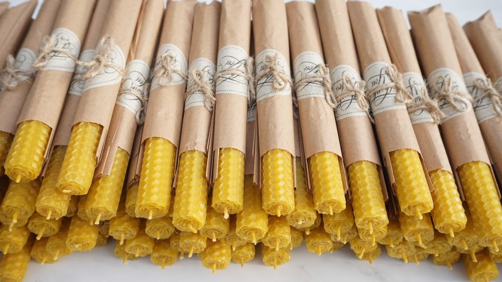 Свечи восковые из вощины, свечи ручной работы, свечи из воска