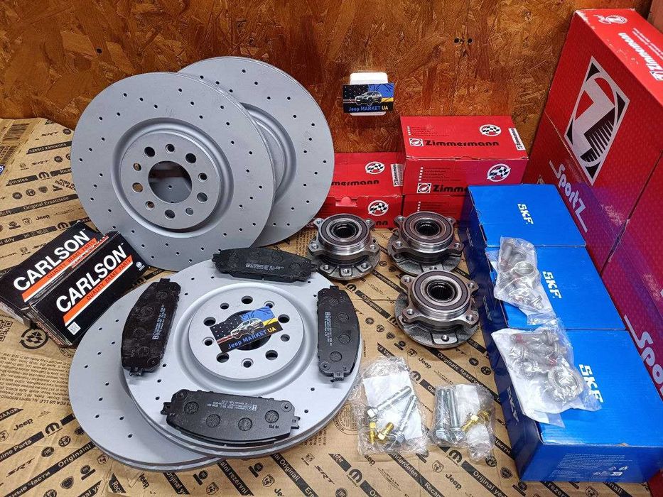 Гальмівні диски, колодки, ступиця, пильники, болти Jeep Cherokee KL