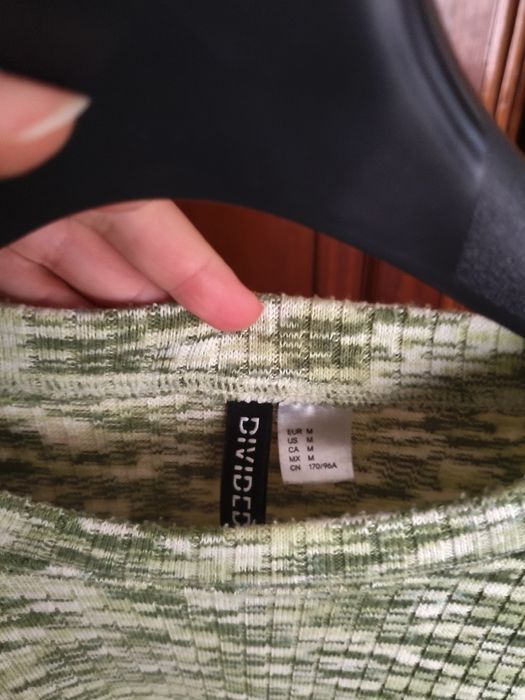 Crop top verde efeito tropa M H&M