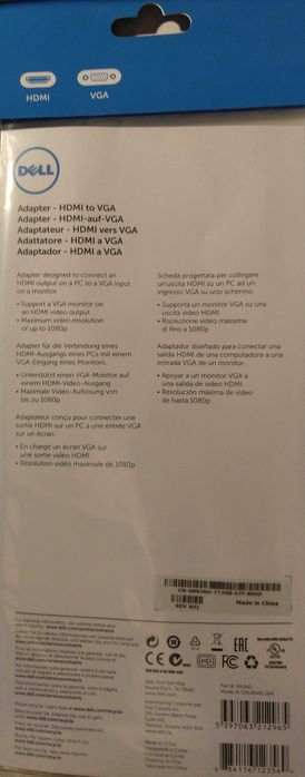 Adaptador Dell HDMI para VGA Dell NOVO