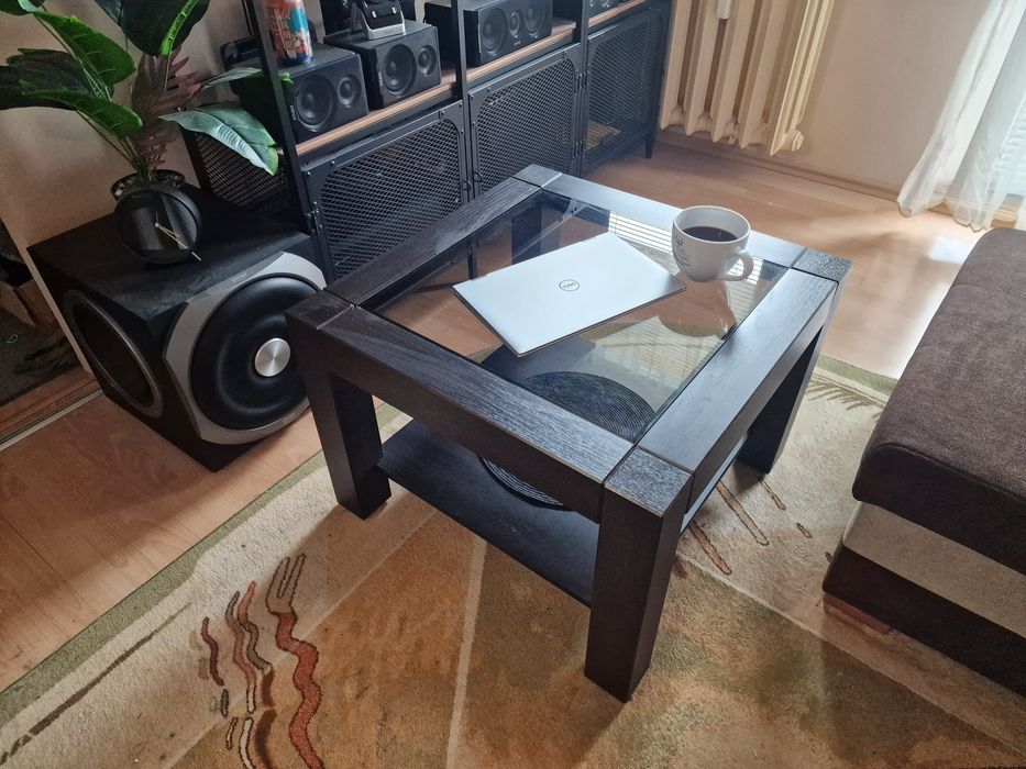 Szklany stolik kawowy elegancki BDB stan stół ława szkło