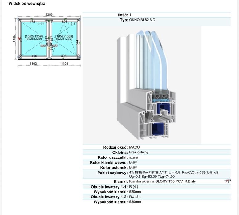 Sprzedam okna 3 szybowe profil 82