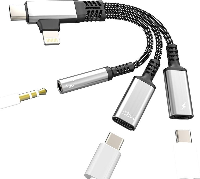 Adapter 3 w 1 usb c jack lighting