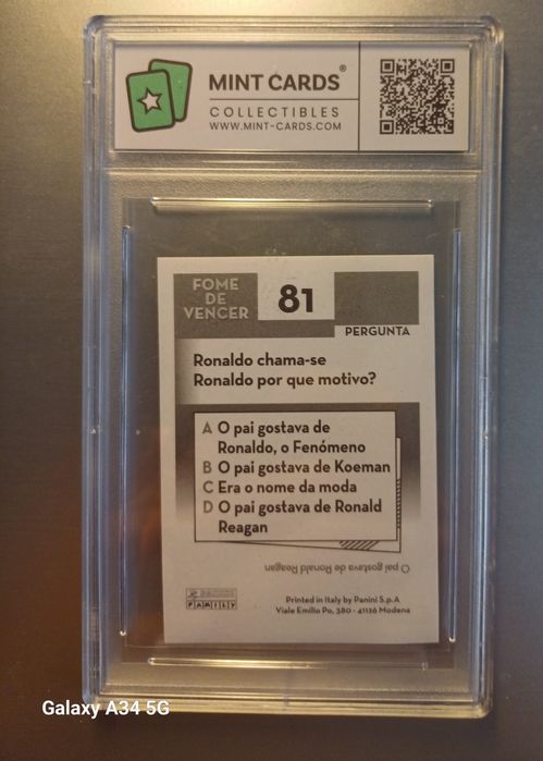 Cristiano Ronaldo Jogador Chave 10 Gem Mt