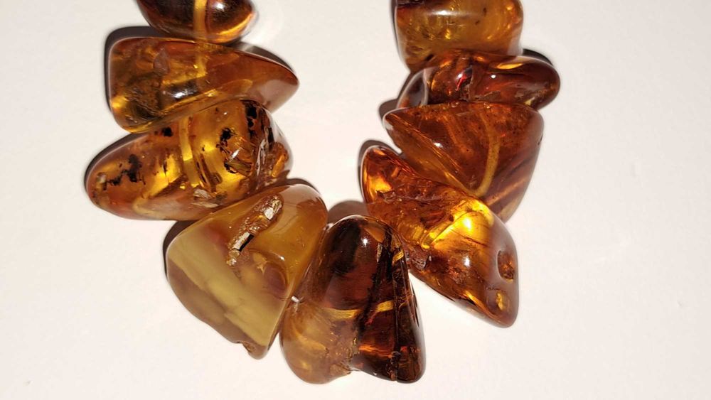 Sznur bursztynów naturalnych