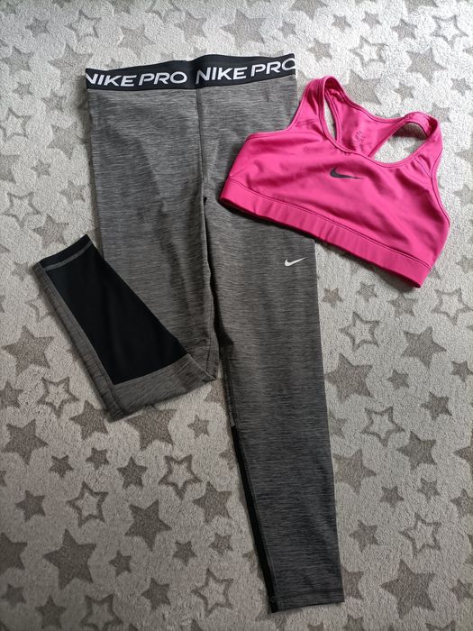 Nowe leginsy damskie Nike PRO rozmiar M i biustonosz sportowy Nike M