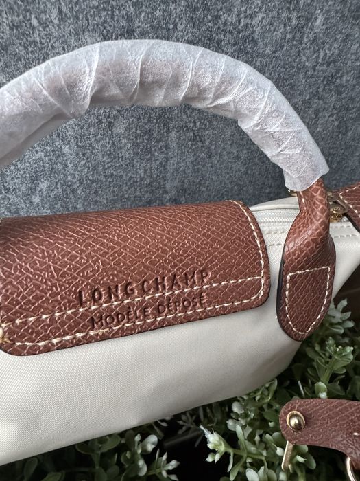 Longchamp mini XS torebka kremowa paper