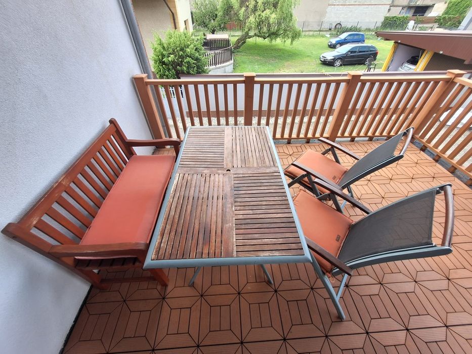 Zestaw mebli ogrodowych ławka krzesło stół ogrodowy