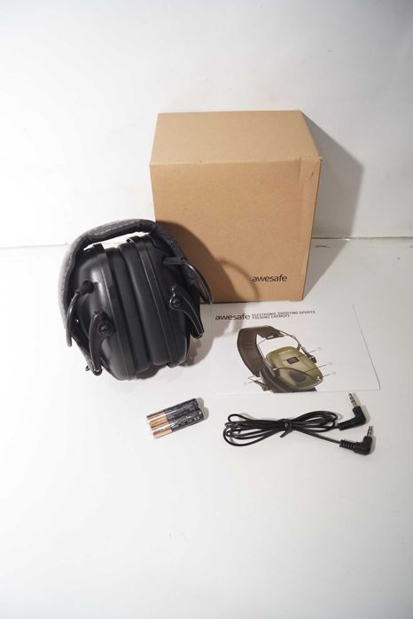 AWESAFE Elektryczne ochraniacze nauszniki 24dB czarne