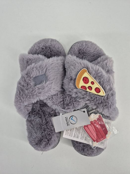 Nowe kapcie damskie z rzepami do przypinania 41