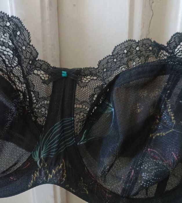 Biustonosz Panache Jasmine Black Paisley Floral 38E 85E 85F Bravissimo