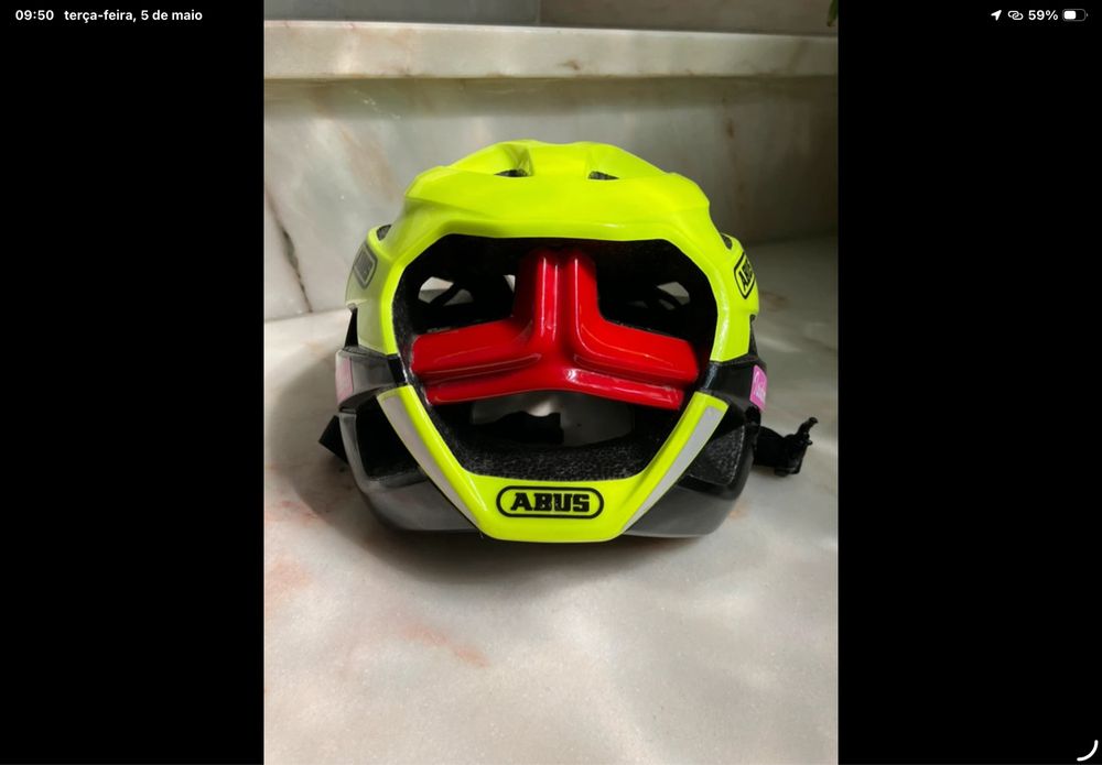 Capacete amarelo flurescente abus tamanho S