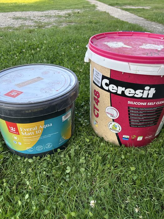 Tikkurila everal aqua matt 10 9L oraz farba silikonowa ceresit