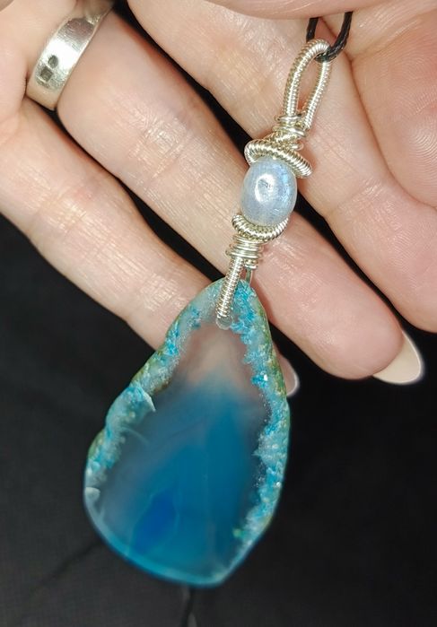 Zawieszka wisior agat labradoryt