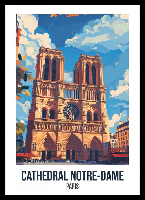 Plakat 25x35cm Cathedral Notre-Dame