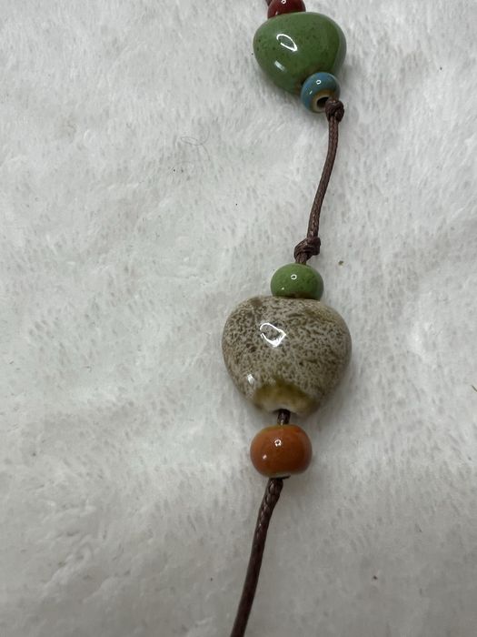 Naszyjnik koraliki ceramiczne serduszka aesthetic boho etno hippie 14