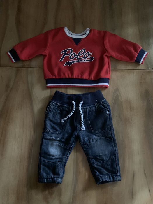 Шапка Италия джинсы Baker толстовка Ralpf Lauren 0-3/ 3- 6м