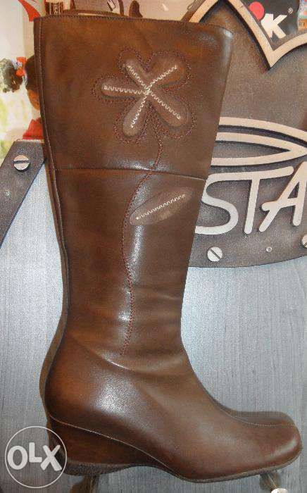 Ryłko brązowe kozaki koturny 37 40 36