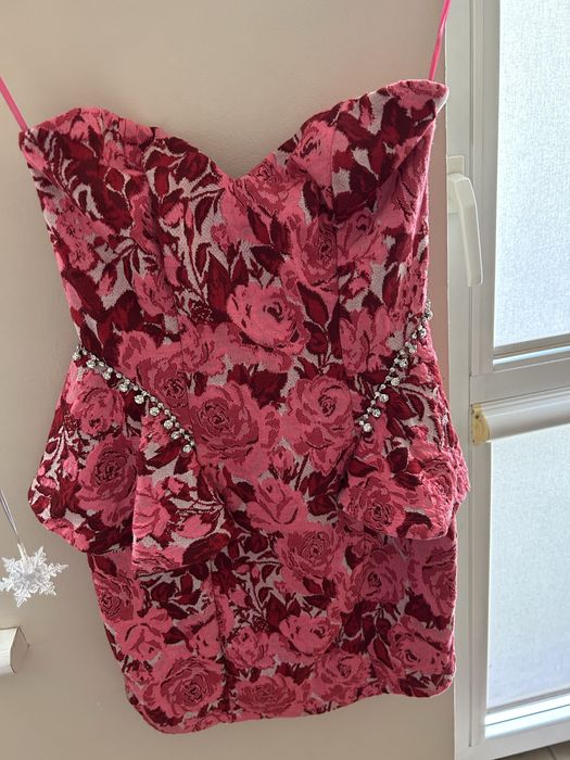 Sukienka ZARA, różowa mini w kwiaty