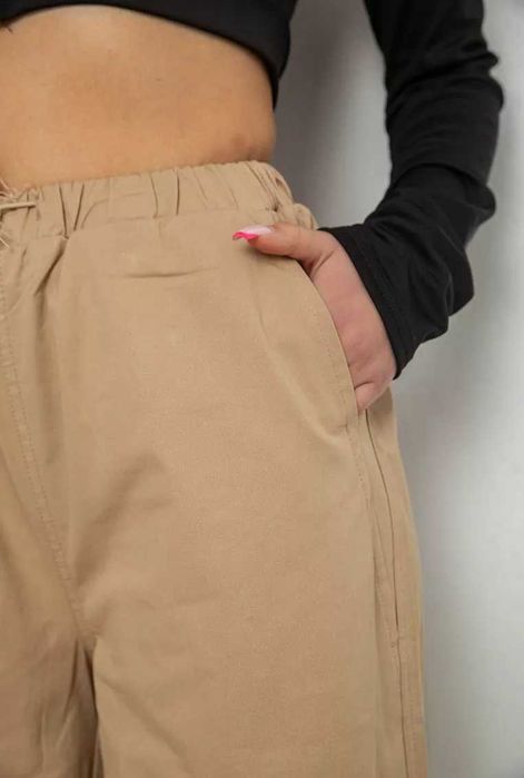 Брюки карго женские, цвет бежевый