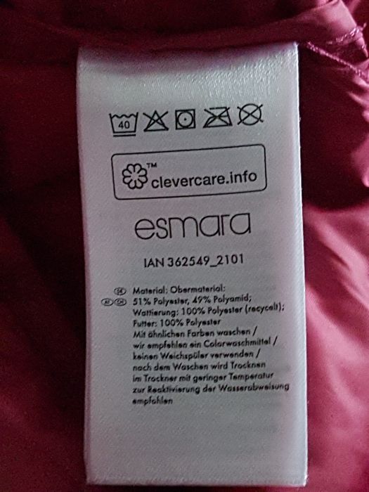 Kurtka nowa Esmara bordowa, r. 44/46