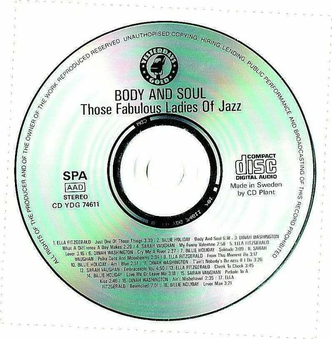 Billie Holiday - Body & Soul-Those fabulous Ladies of Jazz - CD