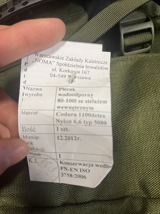 Plecak WS 80-100l nowy.