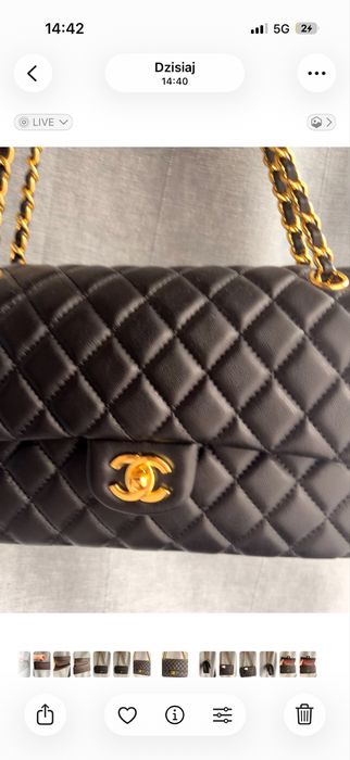 Chanel flap skóra naturalna  torebka